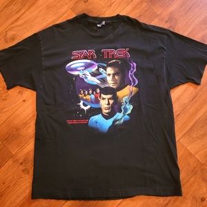 VTG Distressed 1991 Star Trek Adventure  Size XXL Spock Cpt. Kirk